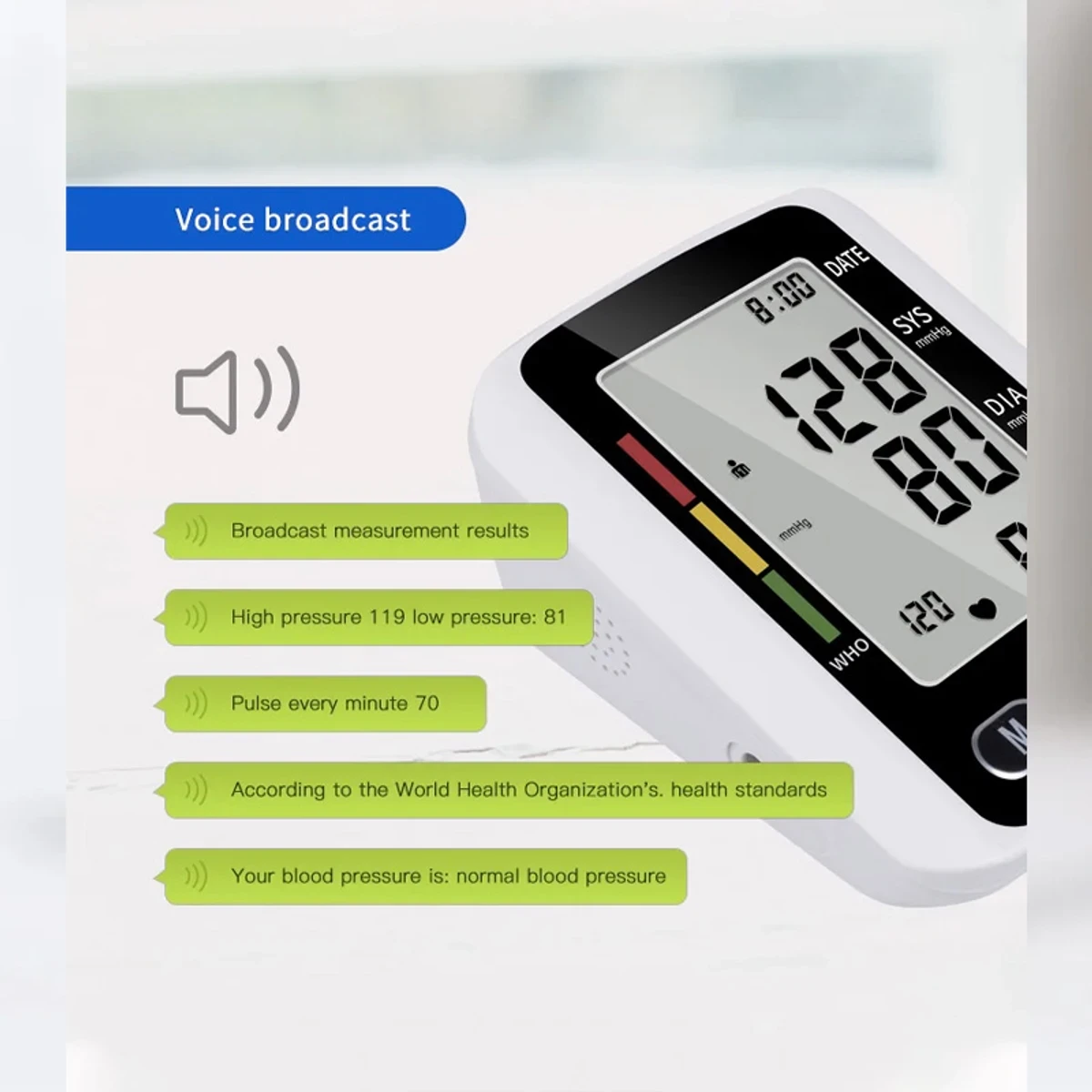 High Quality Digital Blood Pressure Monitor with Voice Function (৪ বছরের ওয়ারেন্টি) - Image 4