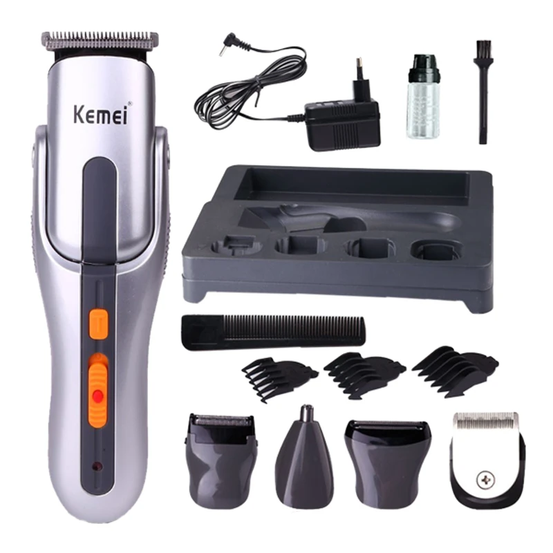 5 in 1 Rechargeable Electric Hair Shaver Clipper Cutting Machine Razor Barber Beard Hair Trimmer Haircut Cordless Kemei KM-680A